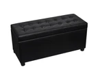 Storage Ottoman Artificial Leather Black