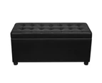 Storage Ottoman Artificial Leather Black