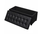 Storage Ottoman Artificial Leather Black