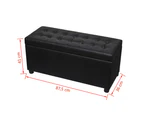 Storage Ottoman Artificial Leather Black