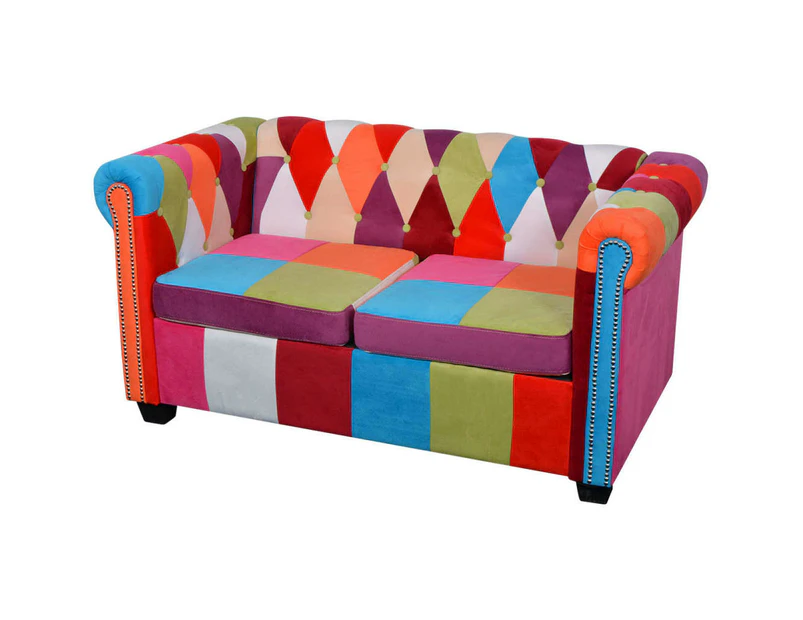 vidaXL Chesterfield Sofa 2-Seater Fabric