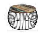 vidaXL Coffee Table Round Solid Reclaimed Wood 68x37 cm