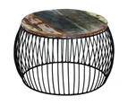 vidaXL Coffee Table Round Solid Reclaimed Wood 68x37 cm