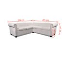 vidaXL Chesterfield Corner Sofa 5-Seater Artificial Leather White