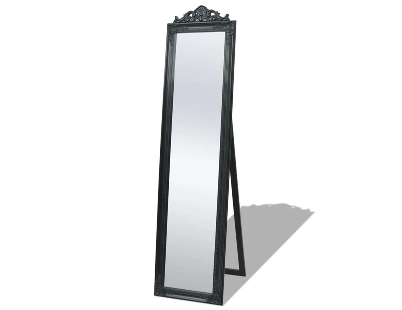 vidaXL Free-Standing Mirror Baroque Style 160x40 cm Black