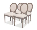 vidaXL Dining Chairs 4 pcs Cream Fabric