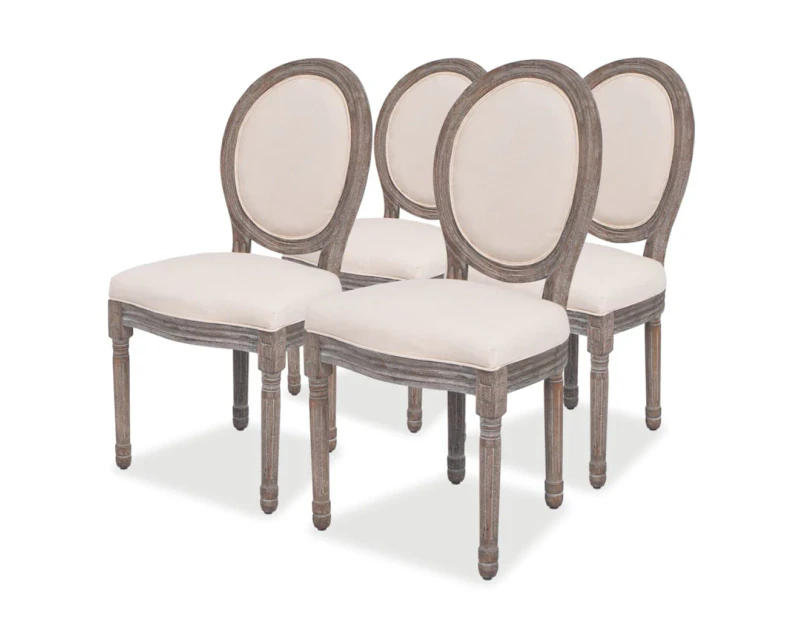 vidaXL Dining Chairs 4 pcs Cream Fabric