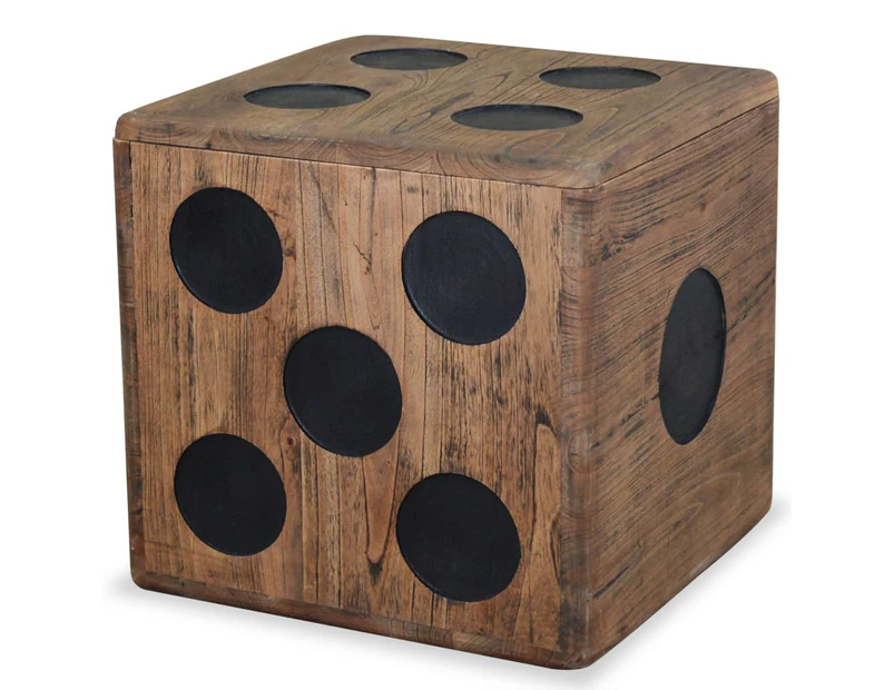 vidaXL Storage Box Mindi Wood 40x40x40 cm Dice Design