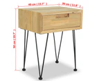 vidaXL Bedside Cabinet 40x30x50 cm Solid Teak