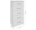 vidaXL Tall Chest of Drawers Engineered Wood 41x35x106 cm White