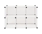 vidaXL Storage Cube Organiser with 6 Compartments White