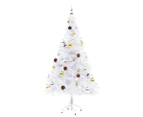 Artificial Pre-lit Christmas Tree with Baubles White 150 cm