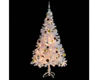 Artificial Pre-lit Christmas Tree with Baubles White 150 cm