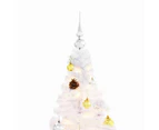 Artificial Pre-lit Christmas Tree with Baubles White 150 cm