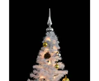 Artificial Pre-lit Christmas Tree with Baubles White 150 cm