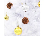 Artificial Pre-lit Christmas Tree with Baubles White 150 cm