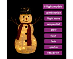 vidaXL Decorative Christmas Holiday Snowman Figure with LED Luxury Fabric