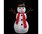 vidaXL Decorative Christmas Holiday Snowman Figure with LED Luxury Fabric