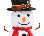 vidaXL Decorative Christmas Holiday Snowman Figure with LED Luxury Fabric