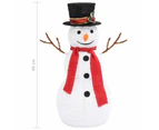 vidaXL Decorative Christmas Holiday Snowman Figure with LED Luxury Fabric