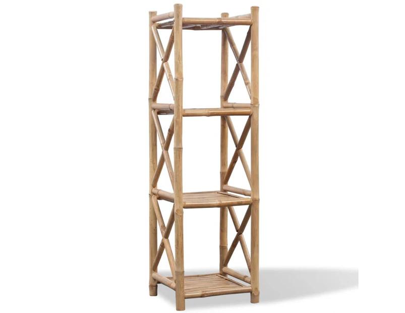 vidaXL 4-Tier Square Bamboo Shelf