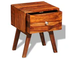 vidaXL Nightstand with 1 Drawer 55 cm Solid Sheesham Wood Bedside Table