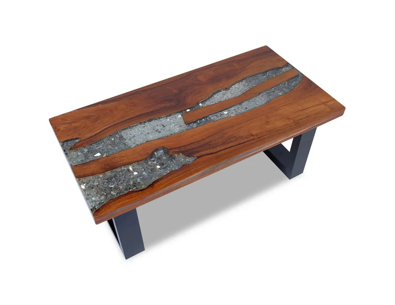 vidaXL Coffee Table Teak Resin 100x50 cm