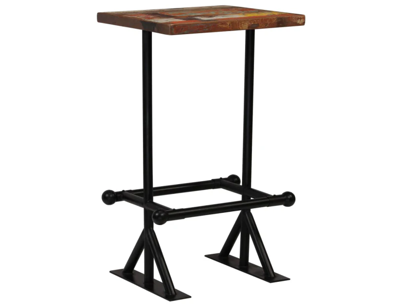 Bar Table Solid Reclaimed Wood Multicolour 60x60x107 cm
