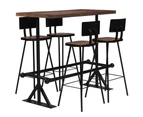 Bar Set 5 Piece Solid Reclaimed Wood