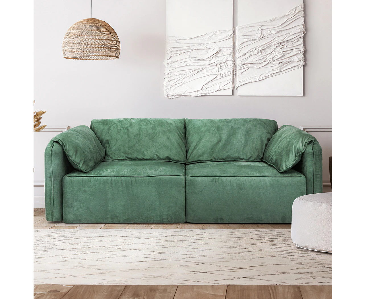 Levede Sofa Floor Couch 3-Seater Leathaire Italian Casablanca Living Room Lounge