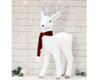Plush Reindeer 80cm Red Scarf - White