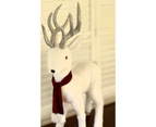 Plush Reindeer 80cm Red Scarf - White