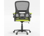 Advwin Desk Chair Office Chair Swivel Ergonomic Mesh Chair with Flip-up Armrest Height Adjustable Black + Green