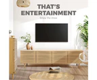 Oikiture TV Cabinet Entertainment Unit Stand Storage Unique Door Furniture 160CM