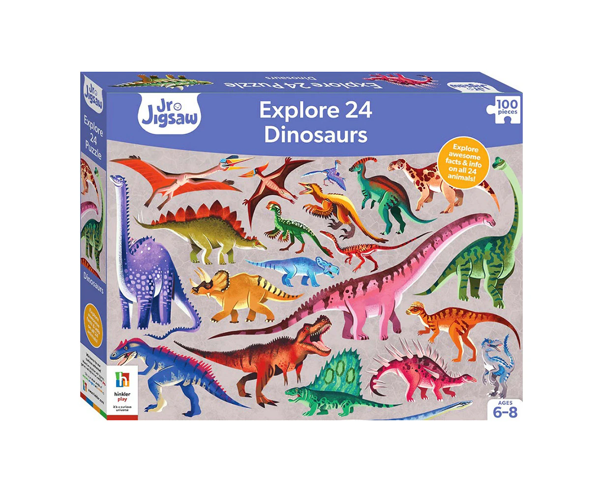 100pc Junior Jigsaw Jigsaw Puzzle Explore 24: Dinosaurs Kids Activity Toy 4y+