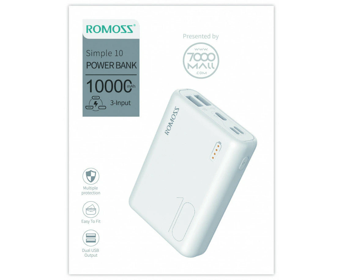 Romoss Simple10 10000mAh Power Bank-White