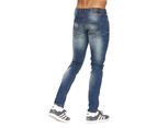 Duck and Cover Mens Tranfold Slim Jeans (Tinted Blue) - BG595