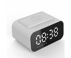 3 in 1 Alarm Clock Wireless Charger With Bluetooth Speaker - Black