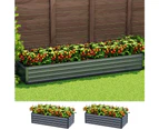 Green Fingers Garden Bed 320X80X45cm Planter Box Raised Container Galvanised Herb