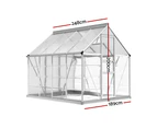 Green Fingers Greenhouse 2.48x1.89x2M Aluminium Polycarbonate Green House Garden Shed