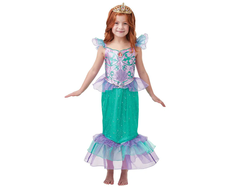 Disney Ariel Glitter & Sparkle Kids Girls Dress Up Halloween Party Costume