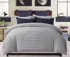 Gioia Casa Fred 100% Cotton Reversible Quilt Cover Set - Dark Navy/White