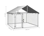 vidaXL Outdoor Dog Kennel with Roof 200x200x150 cm