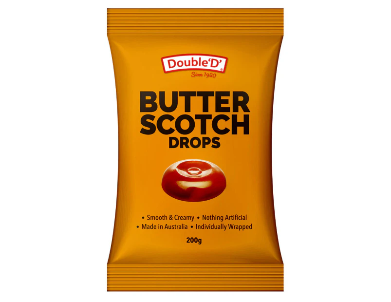 Double D Hard Candy Lollies Butterscotch 200gm