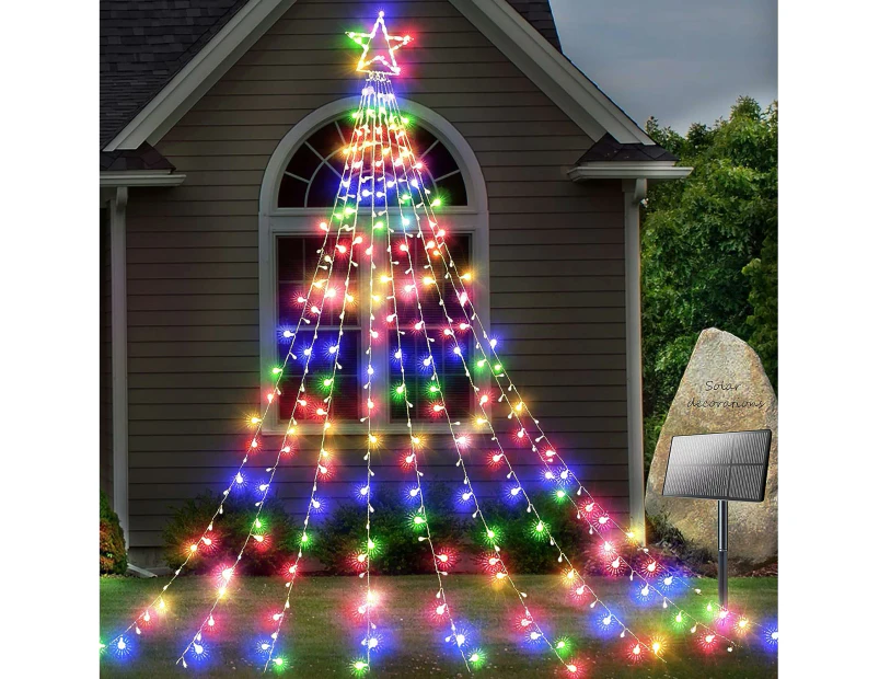 Solar Yard Decorations Star Lights 317 Led 8 Modes Outdoor Waterproof Solar Powered Garden Star Lights For Christmas Holiday Wedding Party Wall Decorative