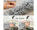 Microfiber Extendable Feather Duster With 100 Inches Extra Long Pole, Bendable Head & Long Handle Dusters For Cleaning Ceiling Fan, High Ceiling, Blinds, F