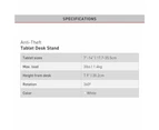 Barkan 7" - 14" Anti-Theft Tablet Desk Stand 360 Rotation, Swivel & Tilt - Black