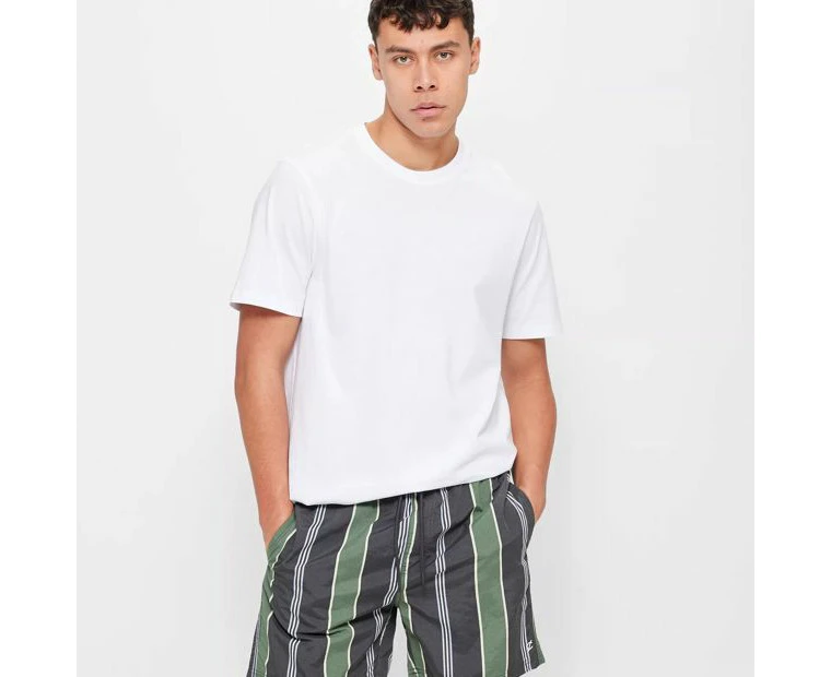 Commons Printed Volley Shorts - Phantom Stripe - Multi