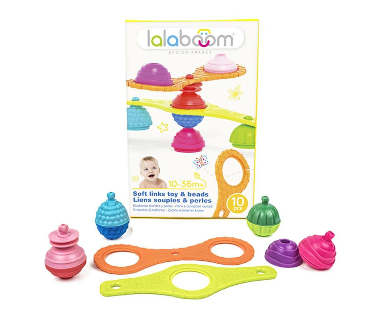 Lalaboom - Soft Construction Links and Beads - 10 pieces (10-36months +)