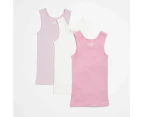 Target Girls Cotton Vest Singlets - 3 Pack - Pink